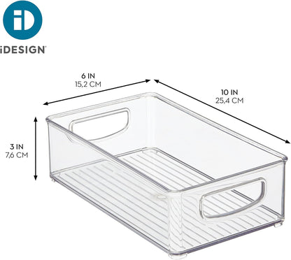 iDesign Stackable Pantry Bin with Handles, Set of 2, Clear
