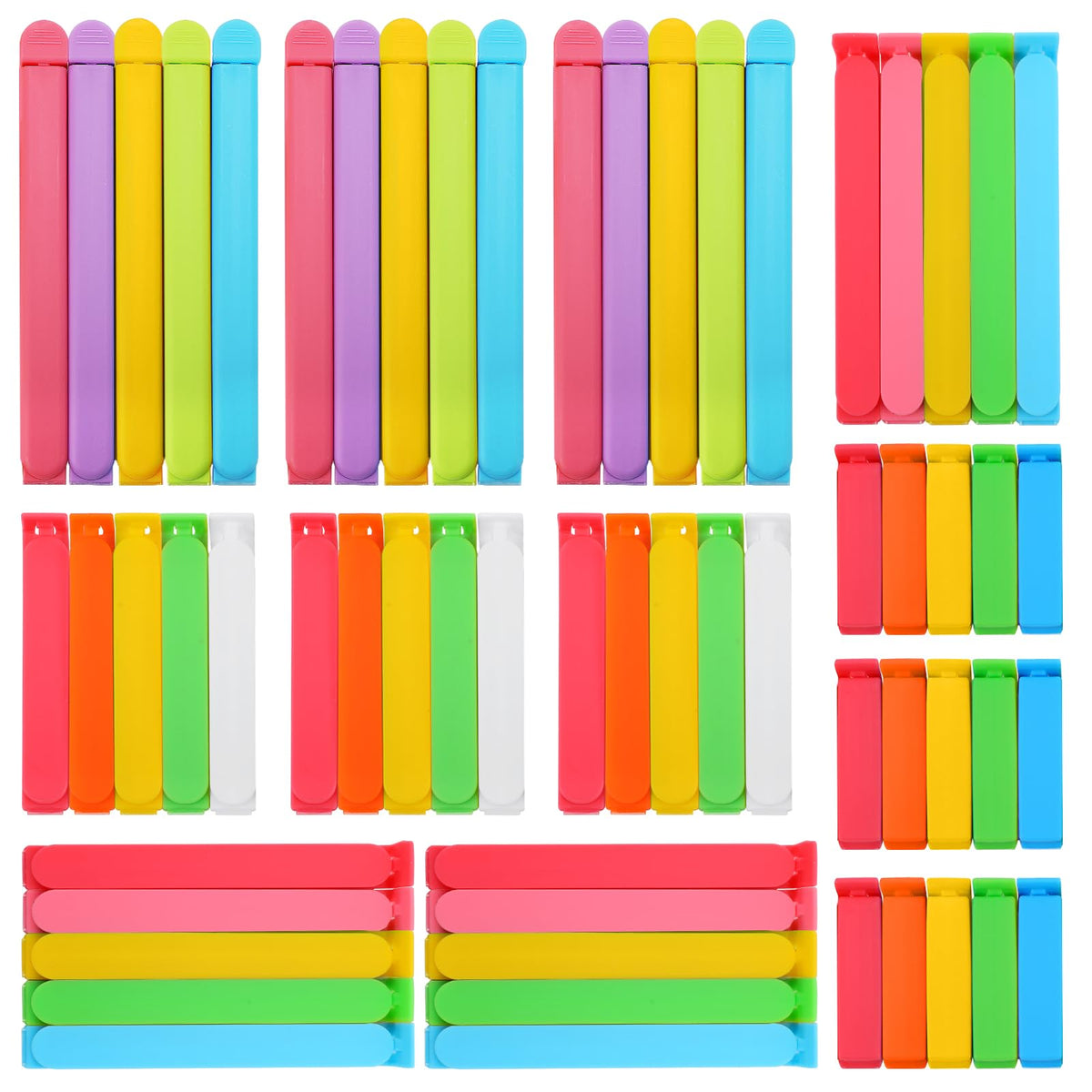 38Pcs 4 Sizes Colorful Chip Clips for Food Bag, Kitchen Essentials Gadgets