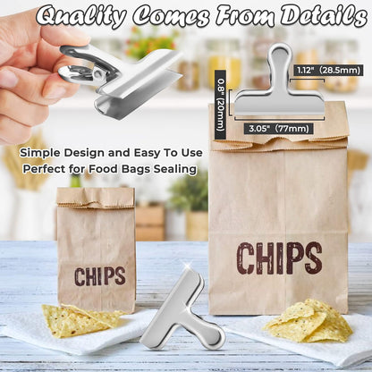 ANZNKU 6 Pack Chip Clips Bag Clips for Food Snack Kitchen Storage(Silver)