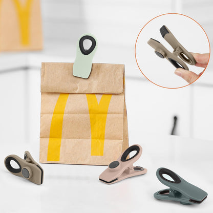 TACGEA Chip Clips, Magnetic Bag Clips Food Storage, 16 Pack, Neutral Color