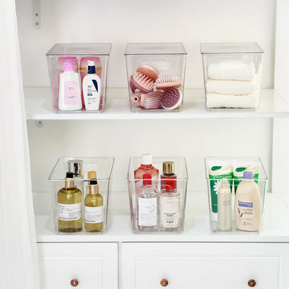 Vtopmart 8 Pack Clear Stackable Storage Bins with Lids and Handles, XLarge