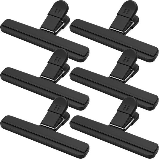 OWLKELA 6 Pcs Chip Clips,6 inch x 3.4 inch, Black