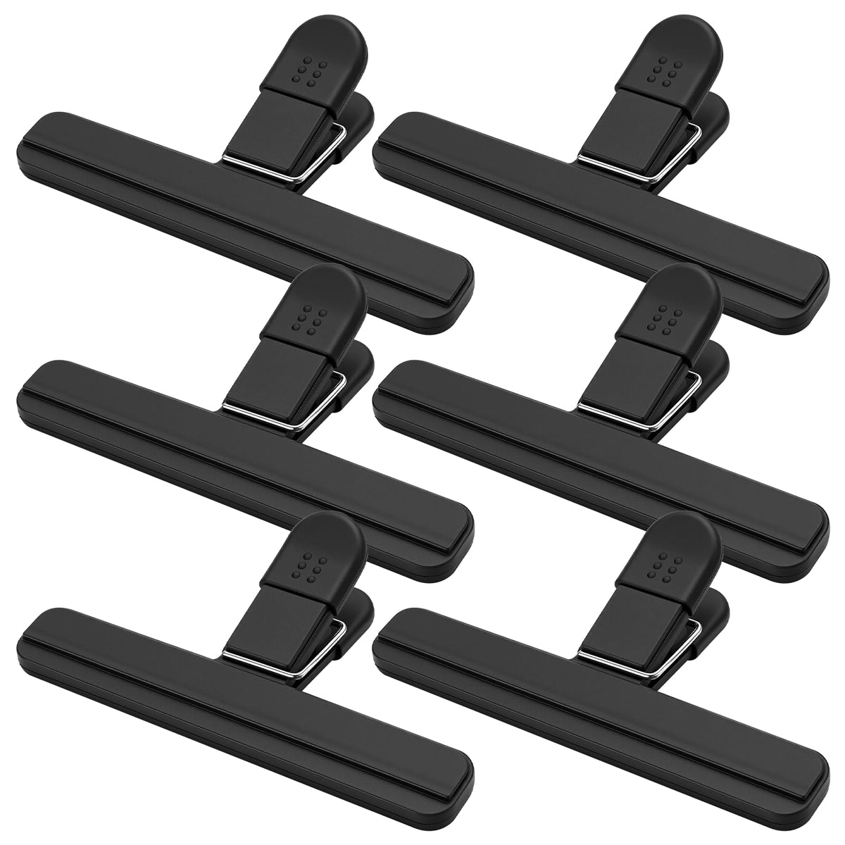 OWLKELA 6 Pcs Chip Clips,6 inch x 3.4 inch, Black