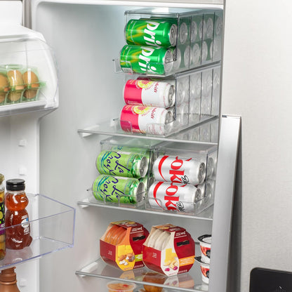 ClearSpace Soda Can Organizer Dispenser for Refrigerator, 12 Can, 2 Pack