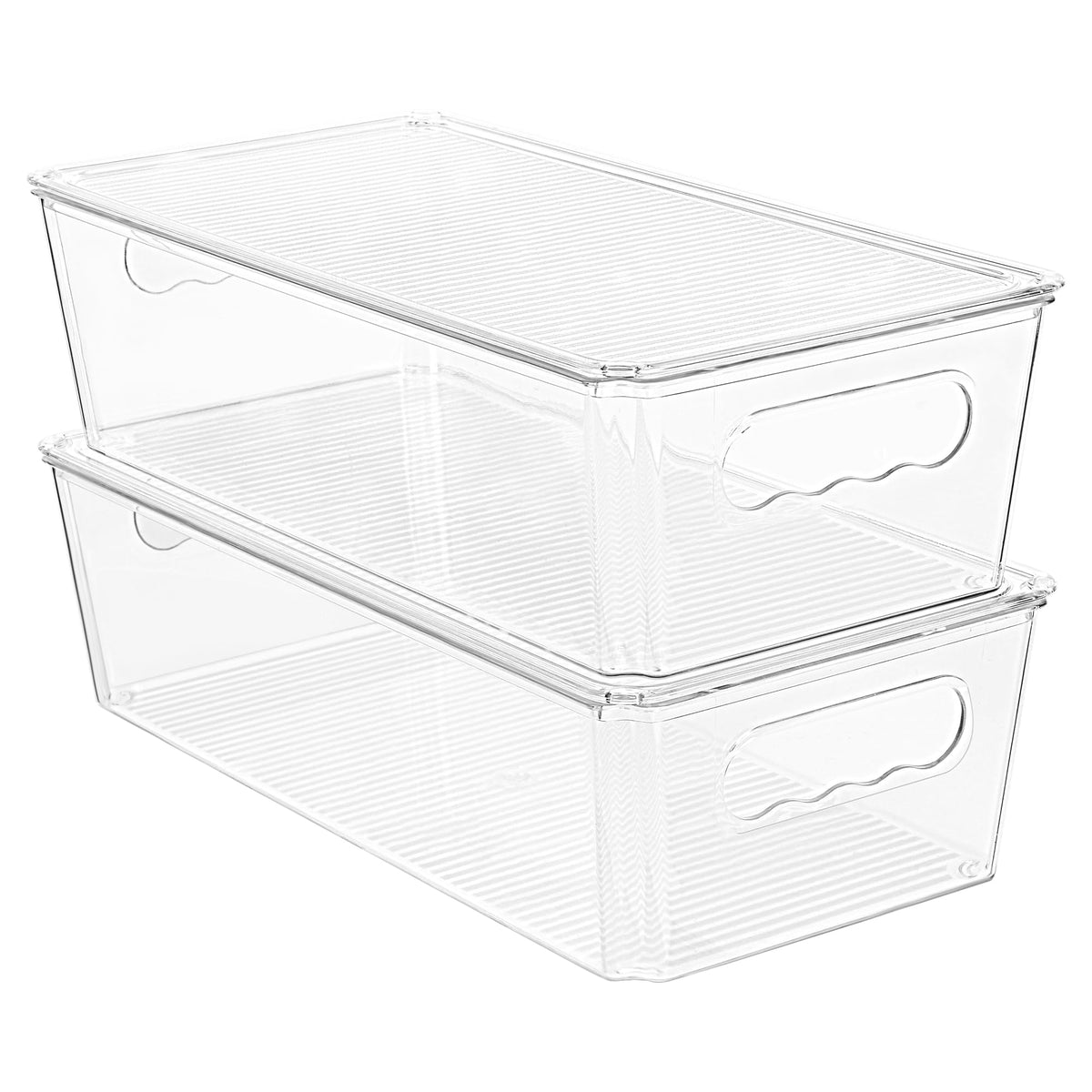 Vtopmart 4pcs Clear Stackable Storage Bins with Lids