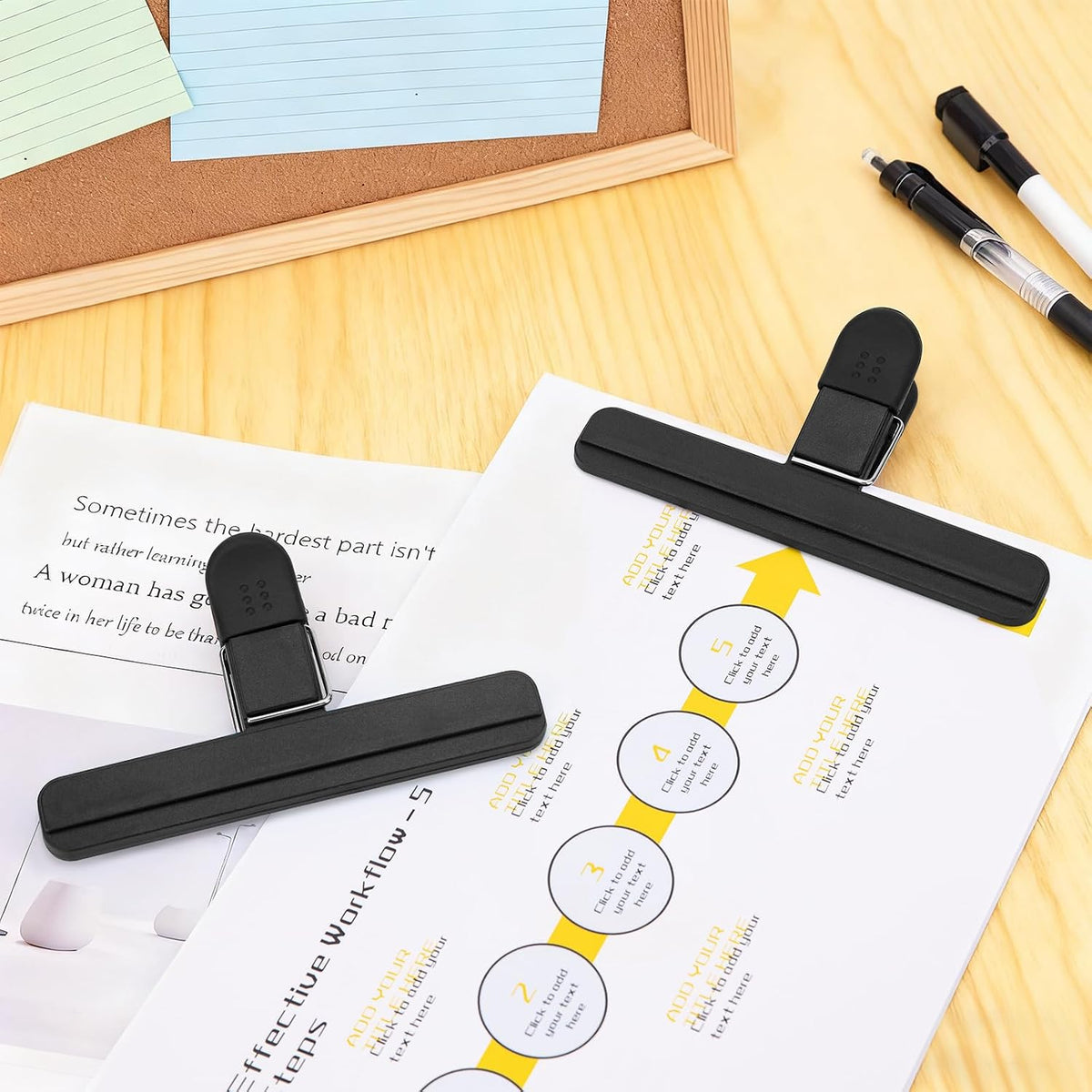 OWLKELA 6 Pcs Chip Clips,6 inch x 3.4 inch, Black