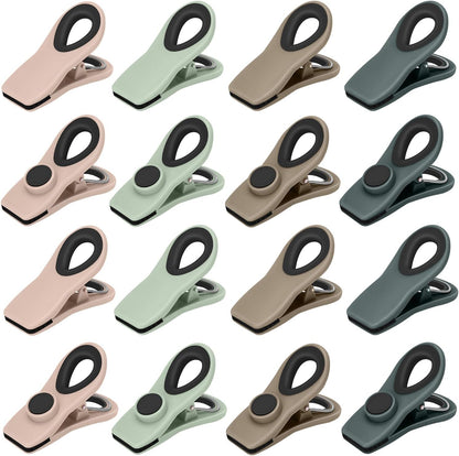 TACGEA Chip Clips, Magnetic Bag Clips Food Storage, 16 Pack, Neutral Color