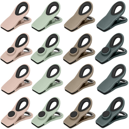 TACGEA Chip Clips, Magnetic Bag Clips with Air Tight Seal for Food Storage, 12 Pieces, Multicolor