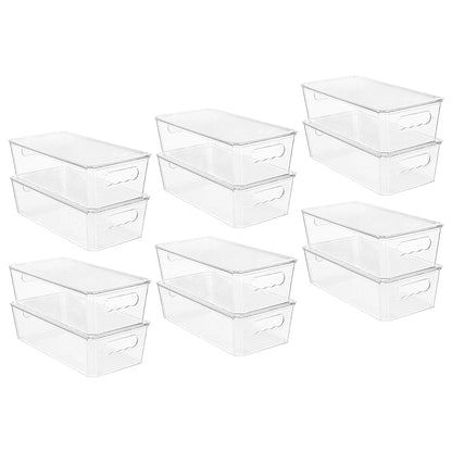 Vtopmart 4pcs Clear Stackable Storage Bins with Lids