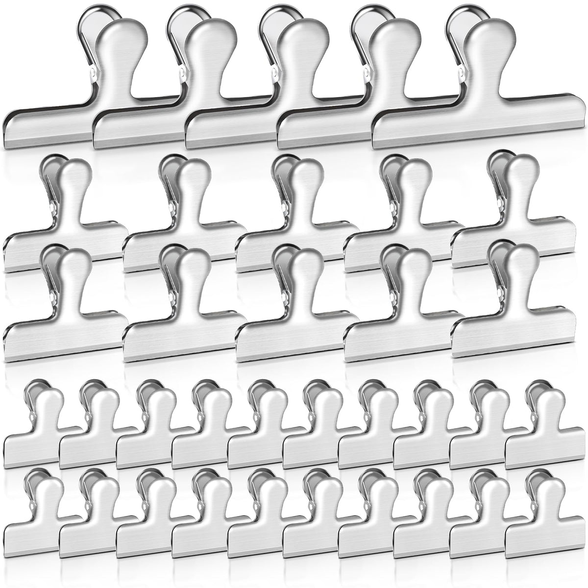 Bag Clips, 10 Pack Stainless Steel Chip Clips for Food, Food Clips Heavy Duty Clamp Clips Kitchen Clips Snack Clips for Office Kitchen Home, Gold