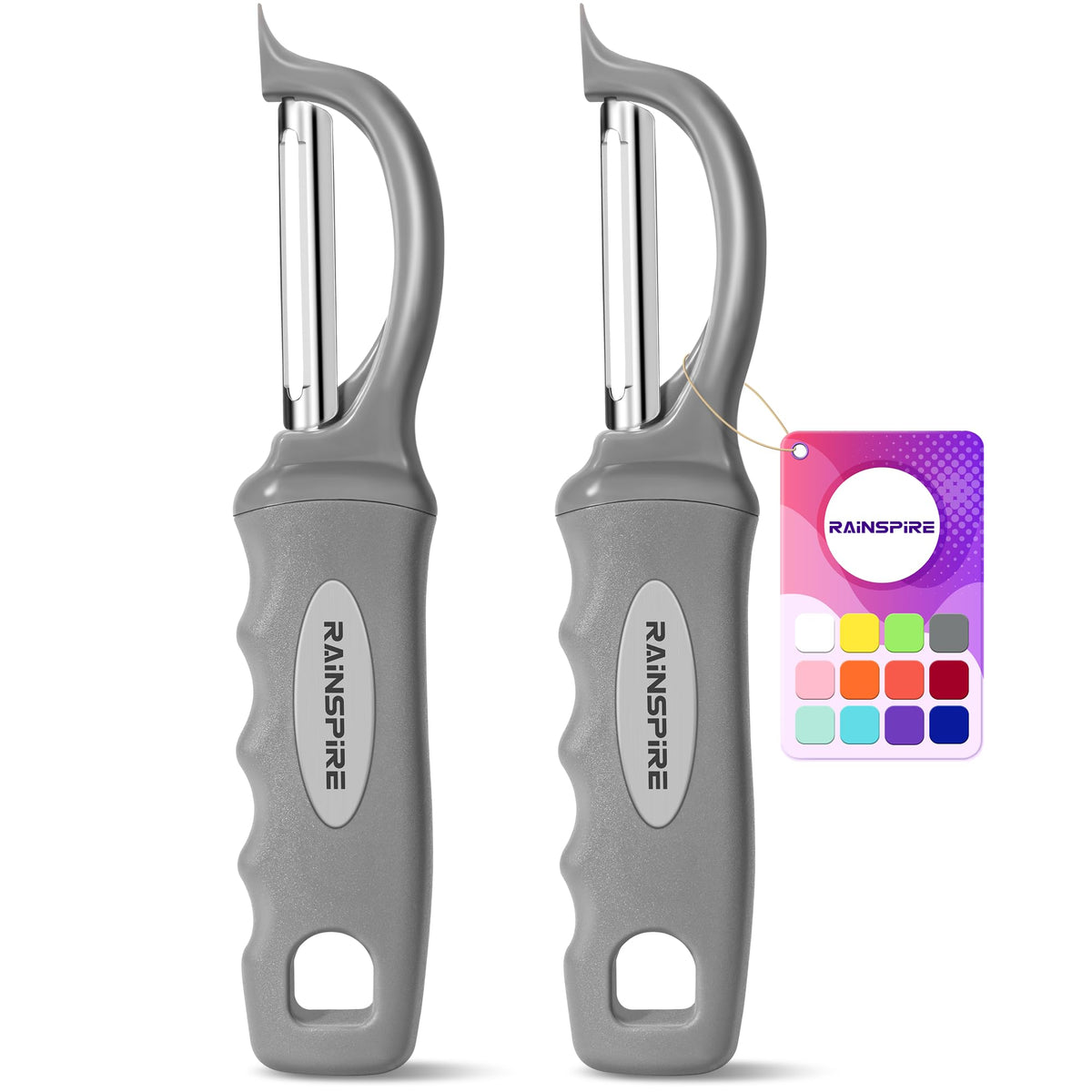 Swivel Vegetable Peeler Soft Comfort Handle Sturdy Long-Lasting 2Pcs Black