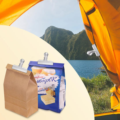 6 Pack Bag Clips, Stainless Steel Chip, Chip Clips Food Clip, Heavy Duty Air Tight Seal Kitchen Clip Snack Food Bag Clamp