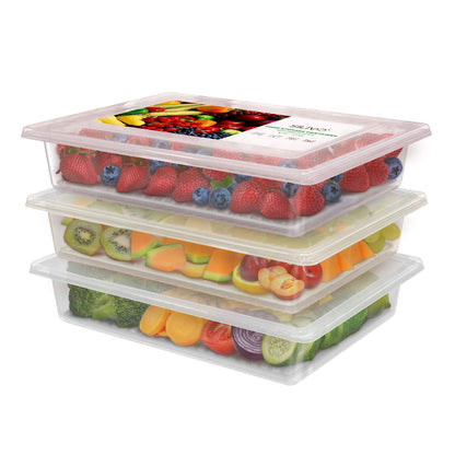 3 Pack 1.5L Fruit Storage Containers for Fridge with Removable Drain Tray