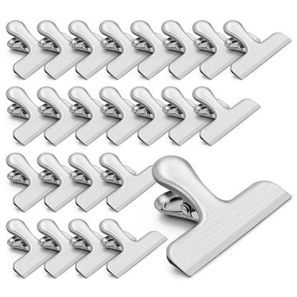 VNDUEEY 12 Pack Stainless Steel Chip Bag Clips, Chip Clips for Food Bags, Heavy Duty Metal Clip for Kitchen and Office to Seal Coffee Bags, Paper Sheets, Air Tight Seal-3 Inches, Multicolor