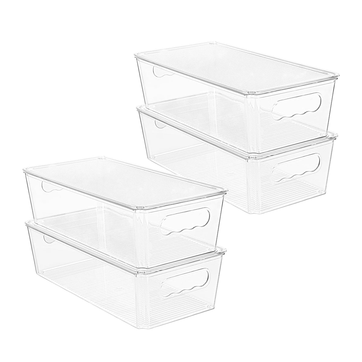 Vtopmart 8pcs Clear Stackable Storage Bins with Lids