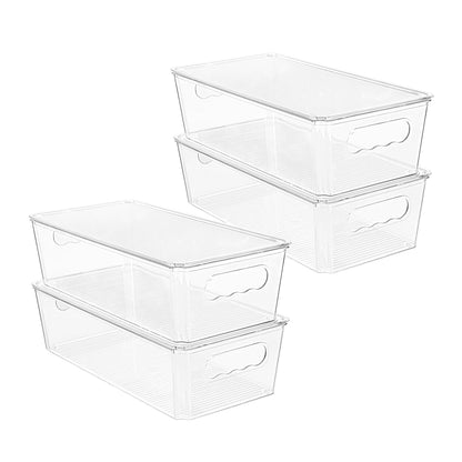 Vtopmart 4pcs Clear Stackable Storage Bins with Lids