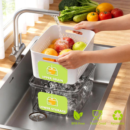 5 Pack Fruit Storage Containers for Fridge, Plastic Fruit Containers Set