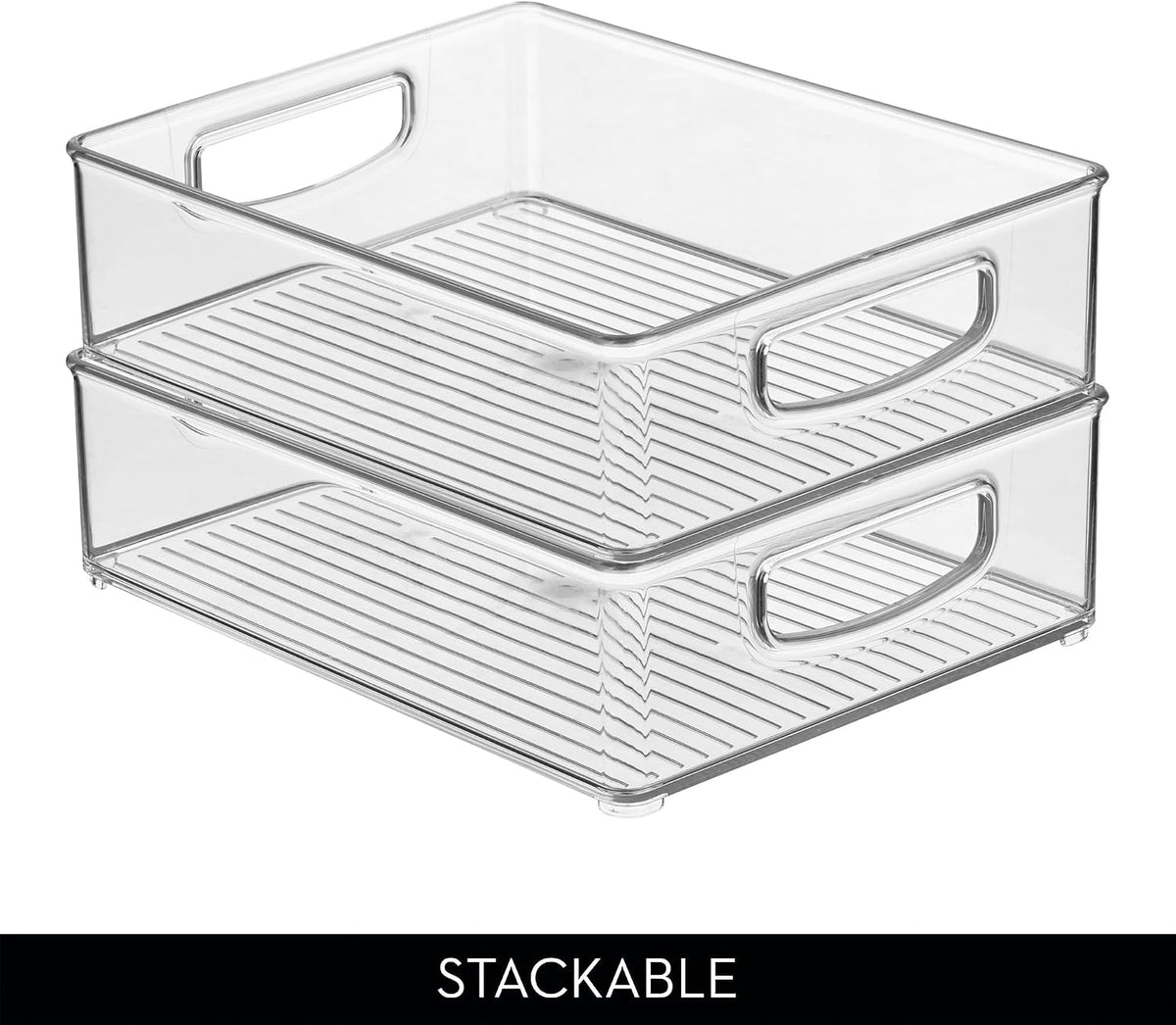 iDesign Stackable Pantry Bin, Clear