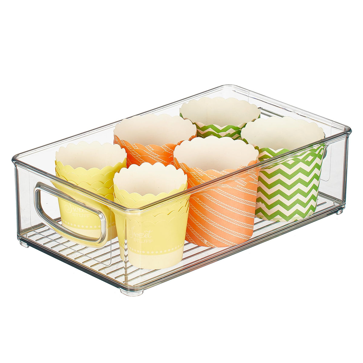 iDesign Stackable Pantry Bin with Handles, Set of 2, Clear