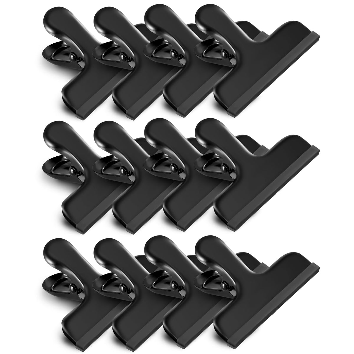 HOUSE AGAIN 8 Pack Stainless Steel Chip Bag Clips Covered with Silicone - NO More Sharp Edges - Color Coded for Food Bags - Air Tight Seal, Heavy Duty for Kitchen and Office, 3 Inches
