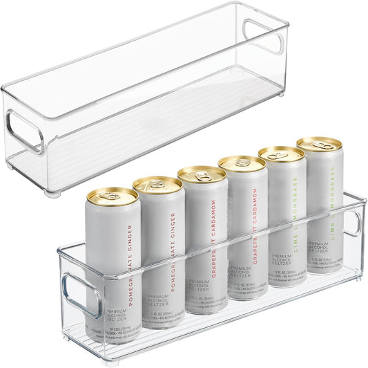 iDesign Stackable Fridge Bin with Handles, Set of 2, Clear