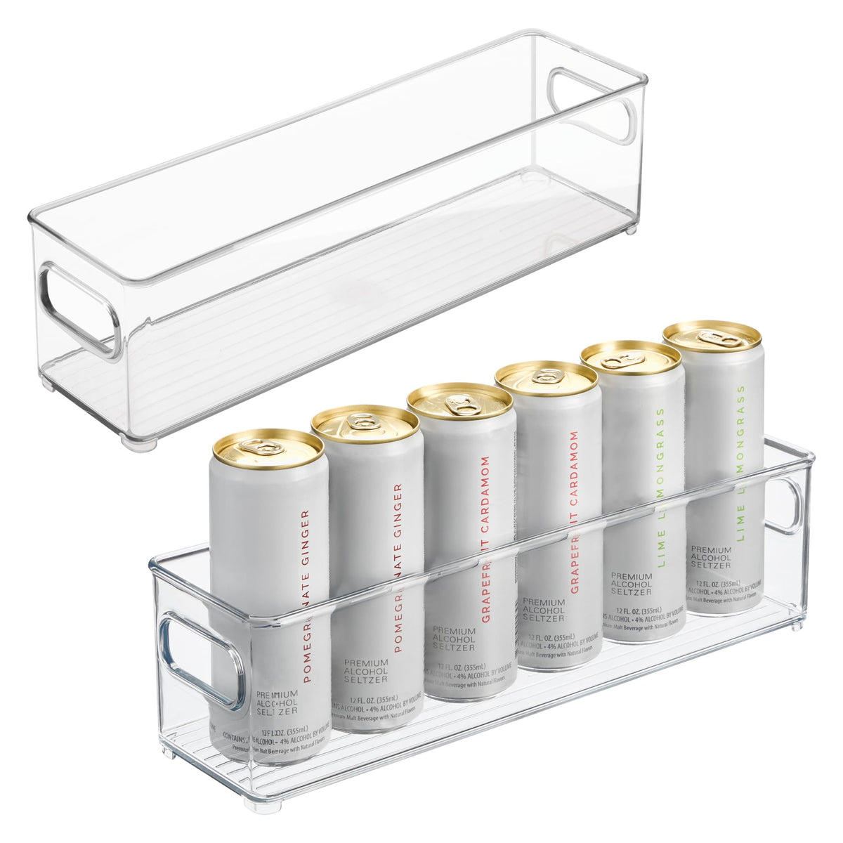 iDesign Stackable Fridge Bin with Handles, Set of 2, Clear