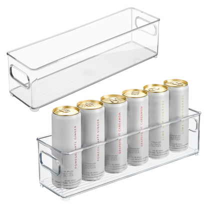 iDesign Stackable Fridge Bin with Handles, Set of 2, Clear