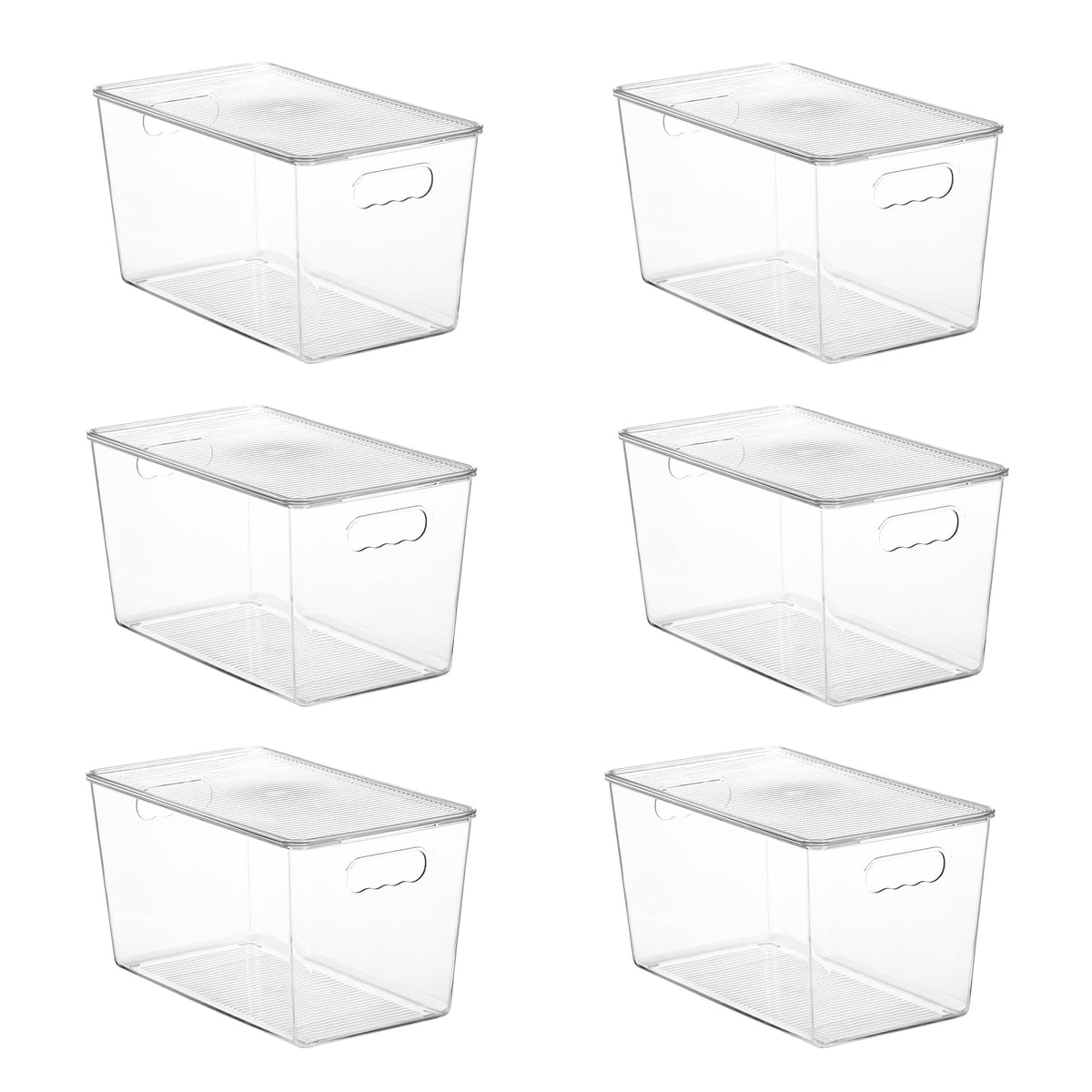 Vtopmart 8 Pack Clear Stackable Storage Bins with Lids and Handles, XLarge