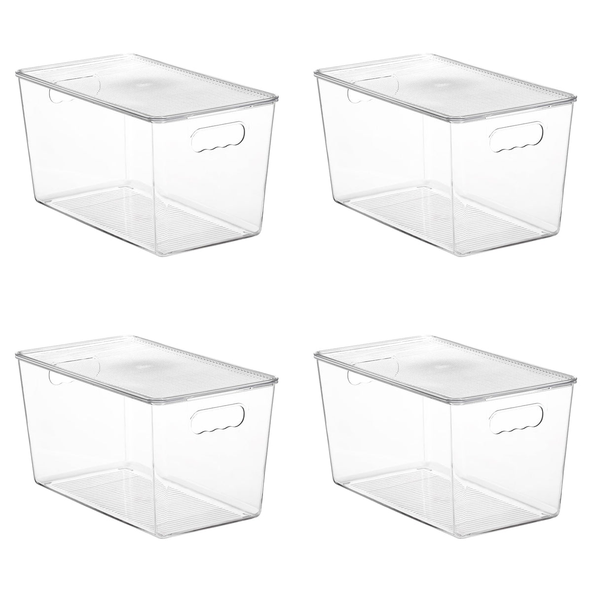 Vtopmart 8 Pack Clear Stackable Storage Bins with Lids and Handles, XLarge