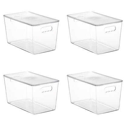 Vtopmart 8 Pack Clear Stackable Storage Bins with Lids and Handles, XLarge