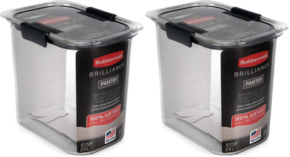 Rubbermaid Brilliance Pantry Airtight Food Storage Container, BPA-Free 7.8 Cup, Ideal for Brown Sugar - Efficient, Leak-Proof and Dishwasher-safe