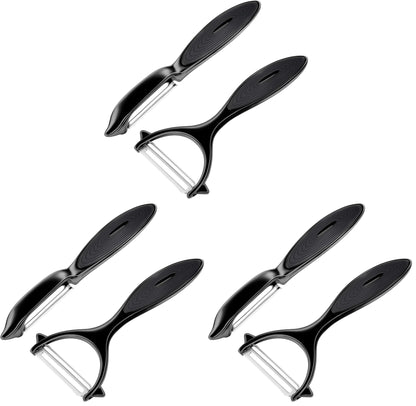 Premium Vegetable Peeler Set – Ultra Sharp Stainless Steel Blades with Non-Slip Ergonomic Handles for Easy Potato, Fruit & Veggie Peeling (2PCS)
