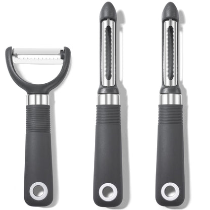 Rainspire 3-Piece Peeler Set, Premium Swivel Vegetable Peeler, Kitchen Gadgets Apple Peeler Potato Peeler Veggie Peeler Fruit Peeler, Dishwasher Safe Kitchen Accessories, Black