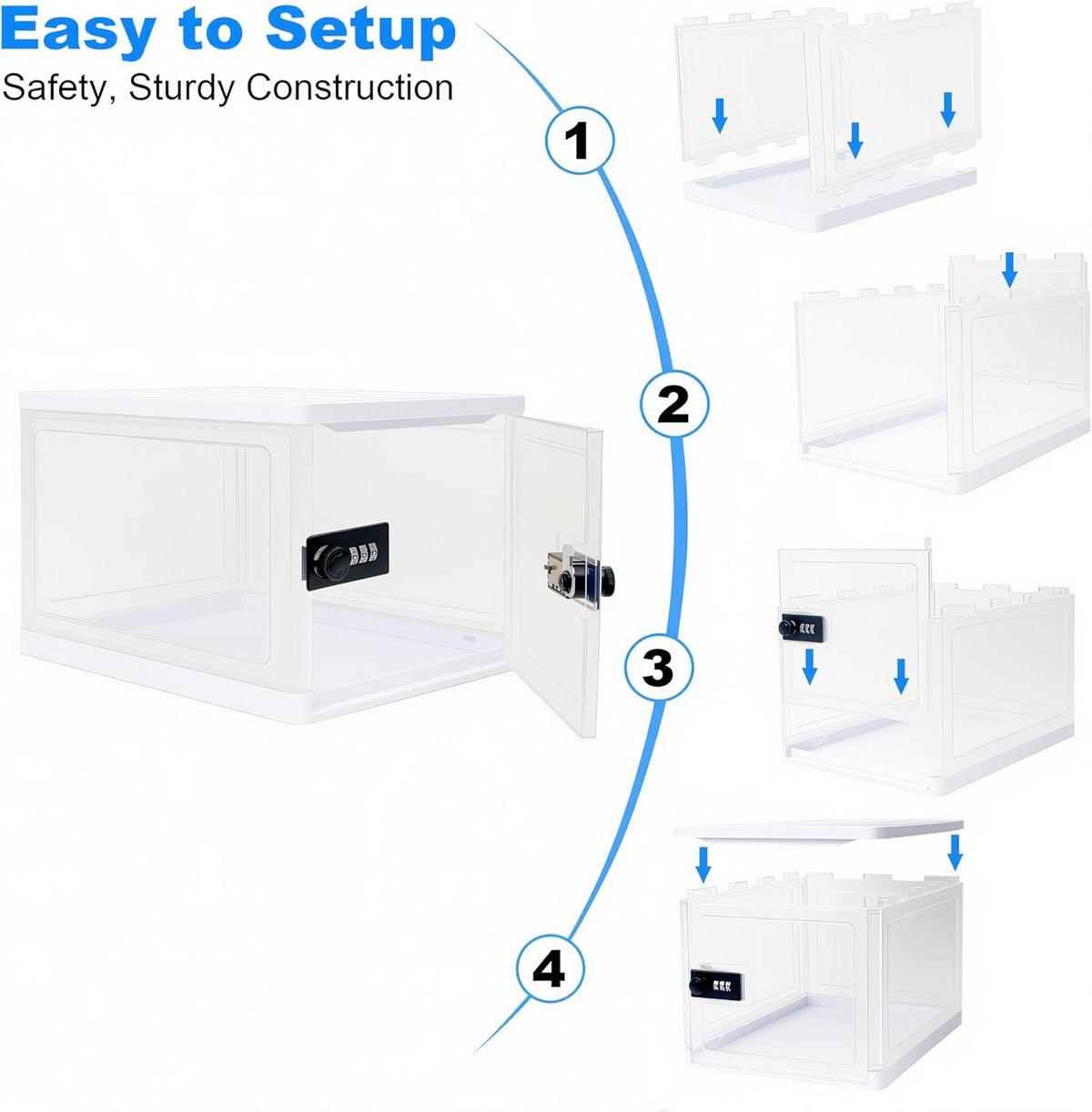Clear Lockable Storage Box, Code,14.9L(Clear)