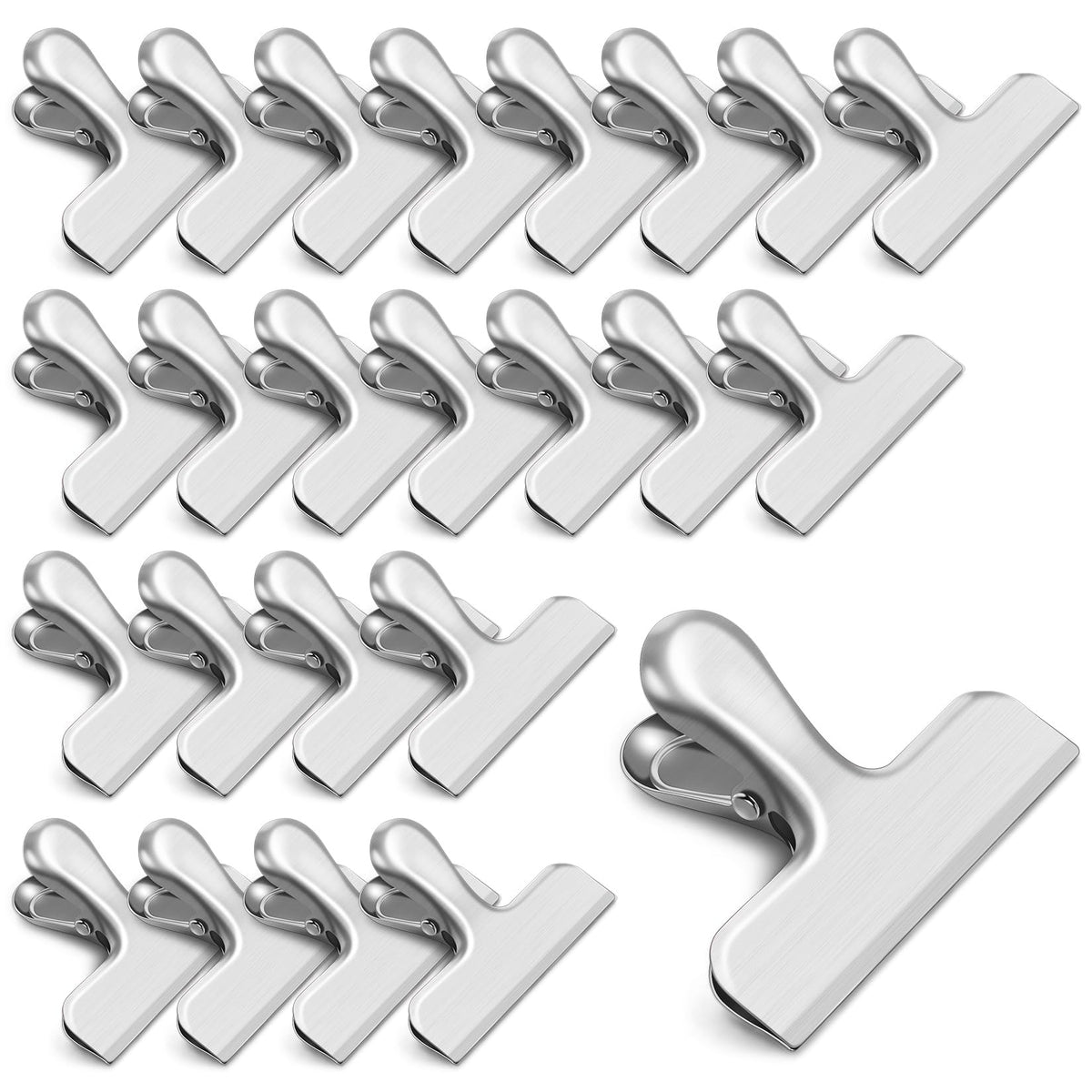 12 Pack Stainless Steel Chip Clips, Bag Clips for Food, Heavy Duty Chip & Bag Clip for Kitchen and Office to Seal Coffee Bags, Paper Sheets, Metal Clip Air Tight Seal-3 Inches (Black)