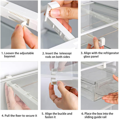 URALFA Fridge Drawer Organizer 2 Pack, Fridge Organizers and Storage