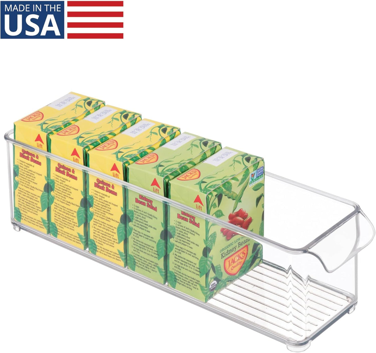 iDesign Stackable Fridge Storage Bin, Clear
