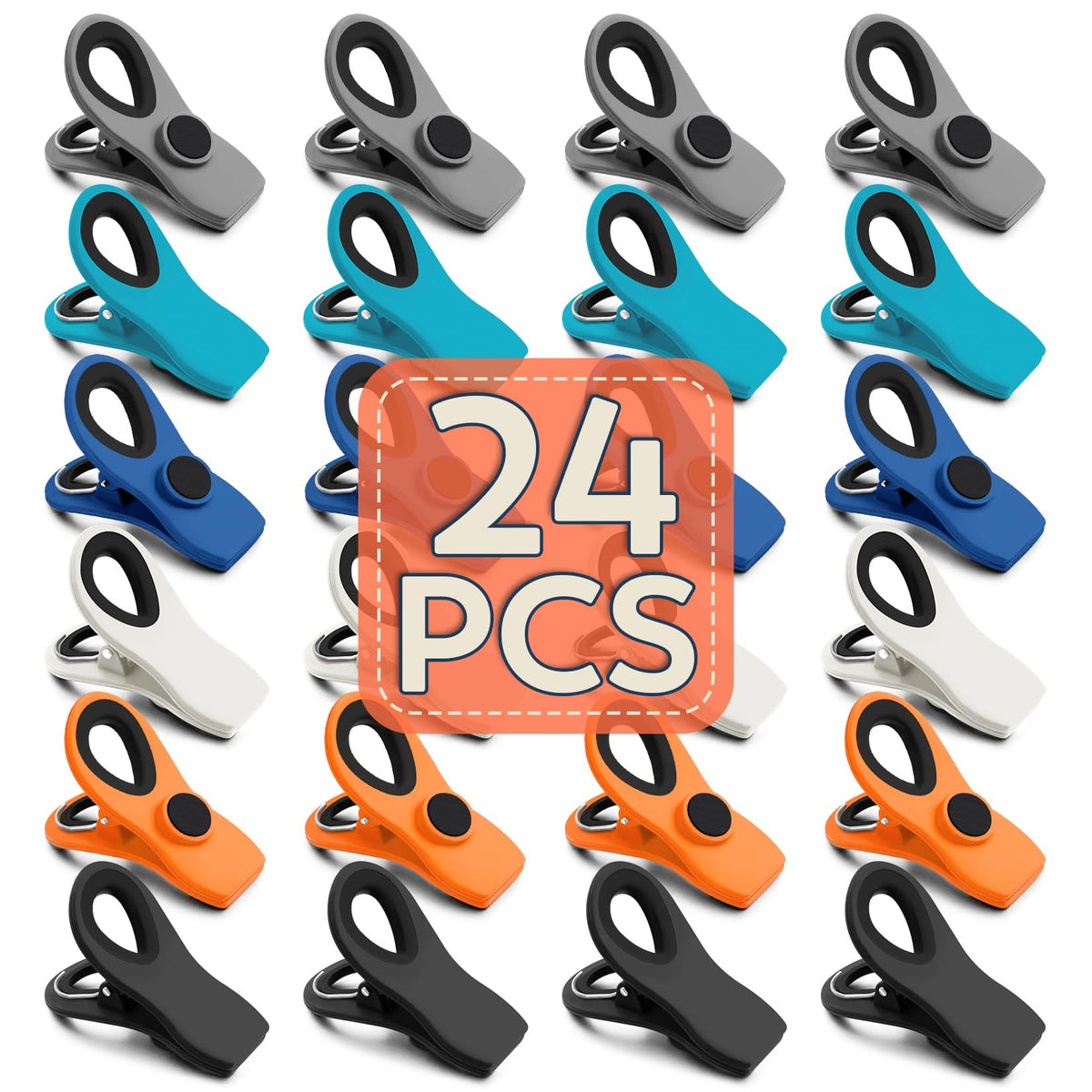 12 Pack Chip Clips, Chip Bag Clips for Kitchen, Black