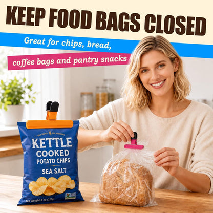 8 Pack Chip Clips Bag Clips, Food Clip for Food Storage|4 x L,4 x S