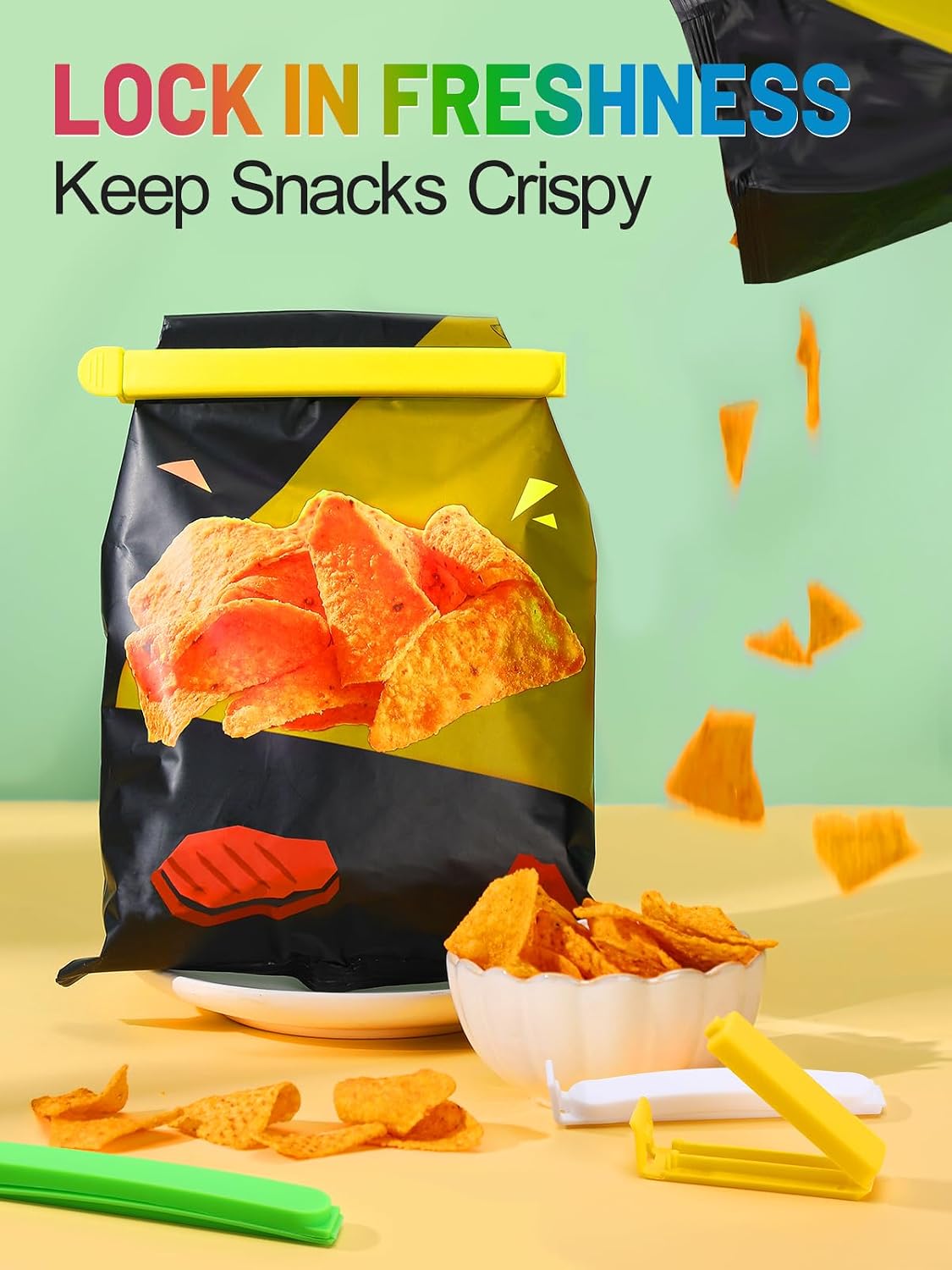 38Pcs 4 Sizes Colorful Chip Clips for Food Bag, Kitchen Essentials Gadgets