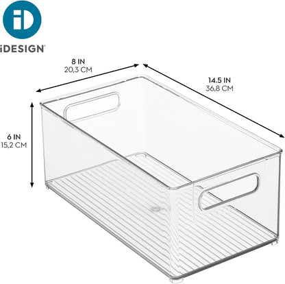 iDesign Kitchen Binz Stackable Organizer, 8" x 6" x 14.5", Clear
