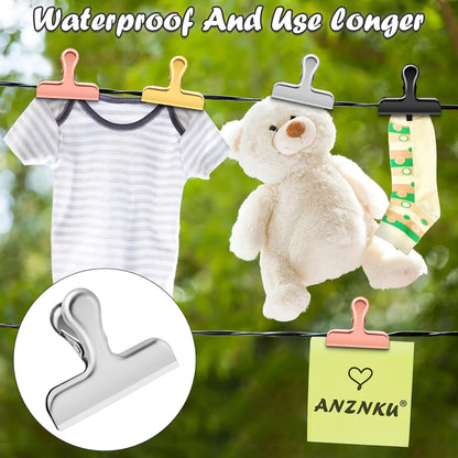 ANZNKU 6 Pack Chip Clips Bag Clips for Food Snack Kitchen Storage(Silver)