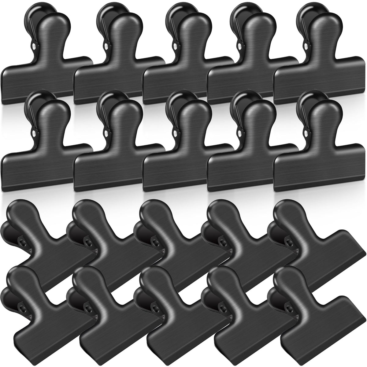 Bag Clips, 10 Pack Stainless Steel Chip Clips for Food, Food Clips Heavy Duty Clamp Clips Kitchen Clips Snack Clips for Office Kitchen Home, Gold