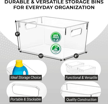 ClearSpace Clear Plastic Storage Bins – Pantry Organizers & Storage Containers, Cabinet Organizer - Home Organization Must Haves for Kitchen, Laundry Room, Office, Closet, Garage & Freezer