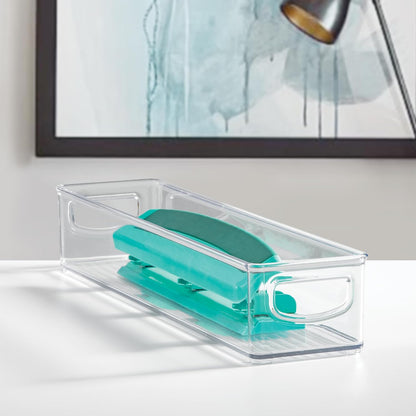 iDesign Slim Storage Bin Organizer, Extra Long Narrow