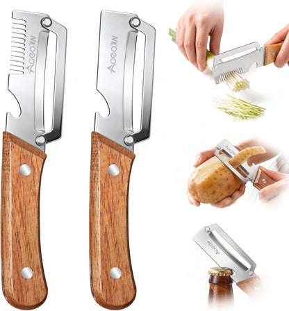 2 Pack Multi Vegetable Peeler, 3-in-1 Peeler For Kitchen with Bottle Opener