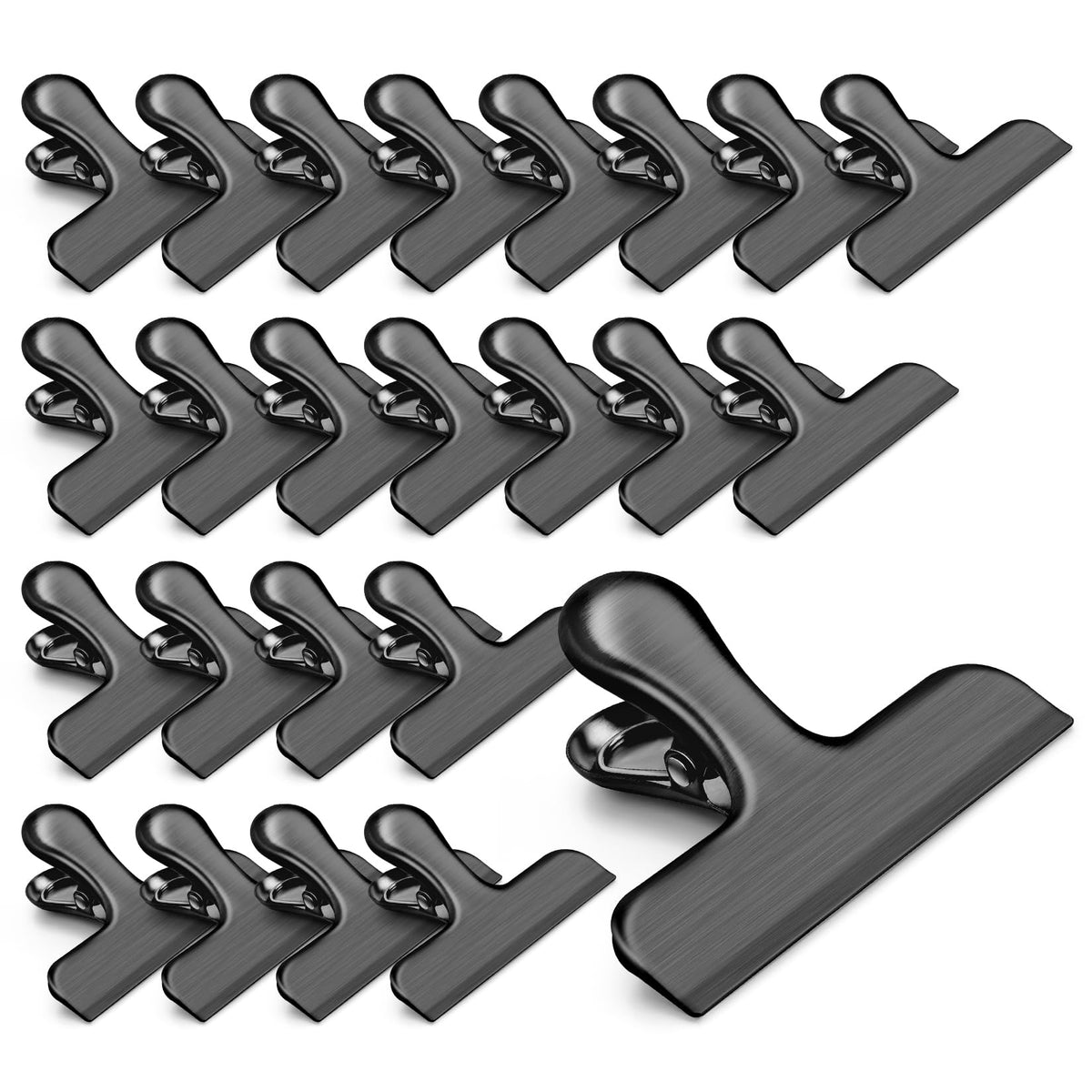 VNDUEEY 12 Pack Stainless Steel Chip Bag Clips, Chip Clips for Food Bags, Heavy Duty Metal Clip for Kitchen and Office to Seal Coffee Bags, Paper Sheets, Air Tight Seal-3 Inches, Multicolor