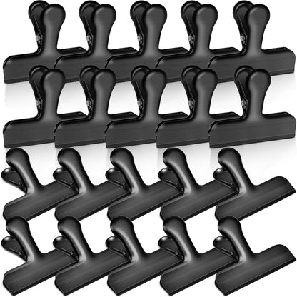 Bag Clips, 10 Pack Stainless Steel Chip Clips for Food, Food Clips Heavy Duty Clamp Clips Kitchen Clips Snack Clips for Office Kitchen Home, Gold