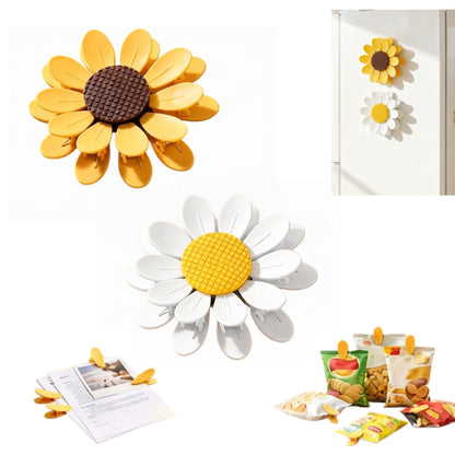 Sunflower-Shaped Magnetic Chip Clips, Petal Style Bag Clips