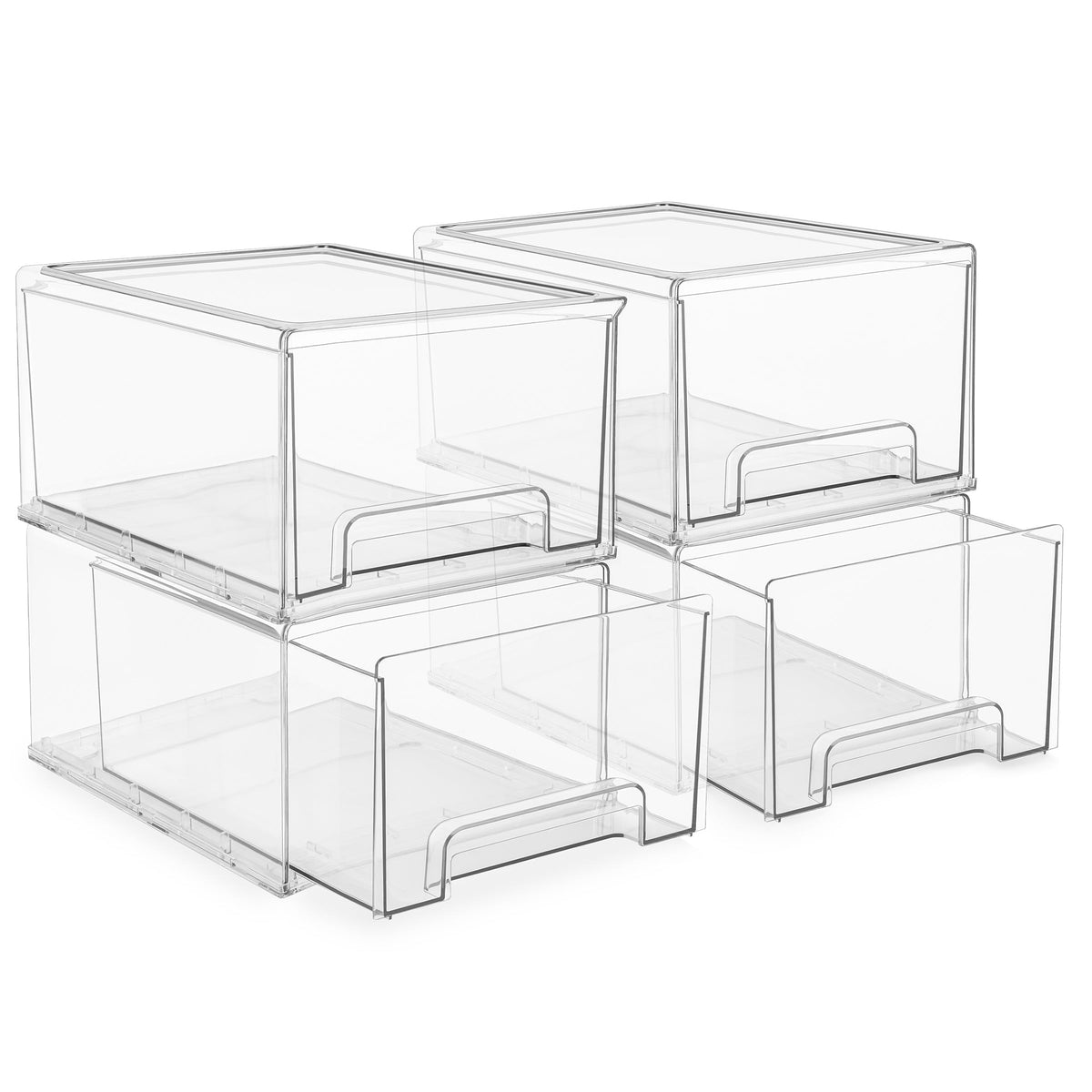 Sorbus Clear Stackable Storage Drawers for Refrigerator (Medium, 2 Pack)